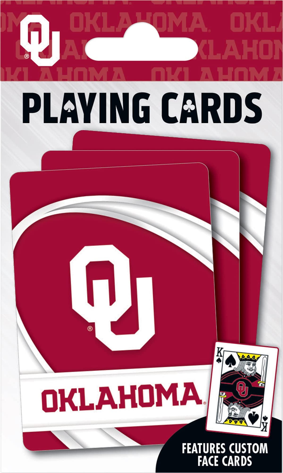 MasterPieces NCAA Oklahoma Sooners, Playing Cards, Red, 4" X 0.75" X 2.625"
