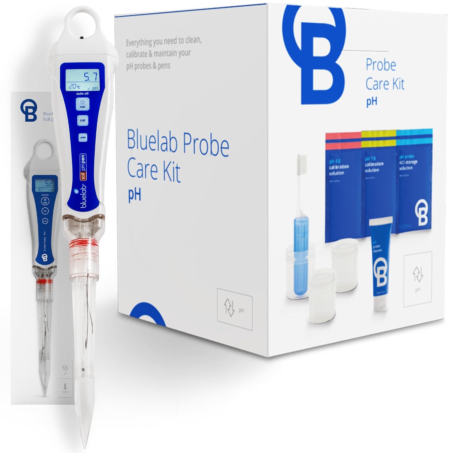 Bluelab Soil pH Meter Pen and Probe Care Kit pH with Calibration