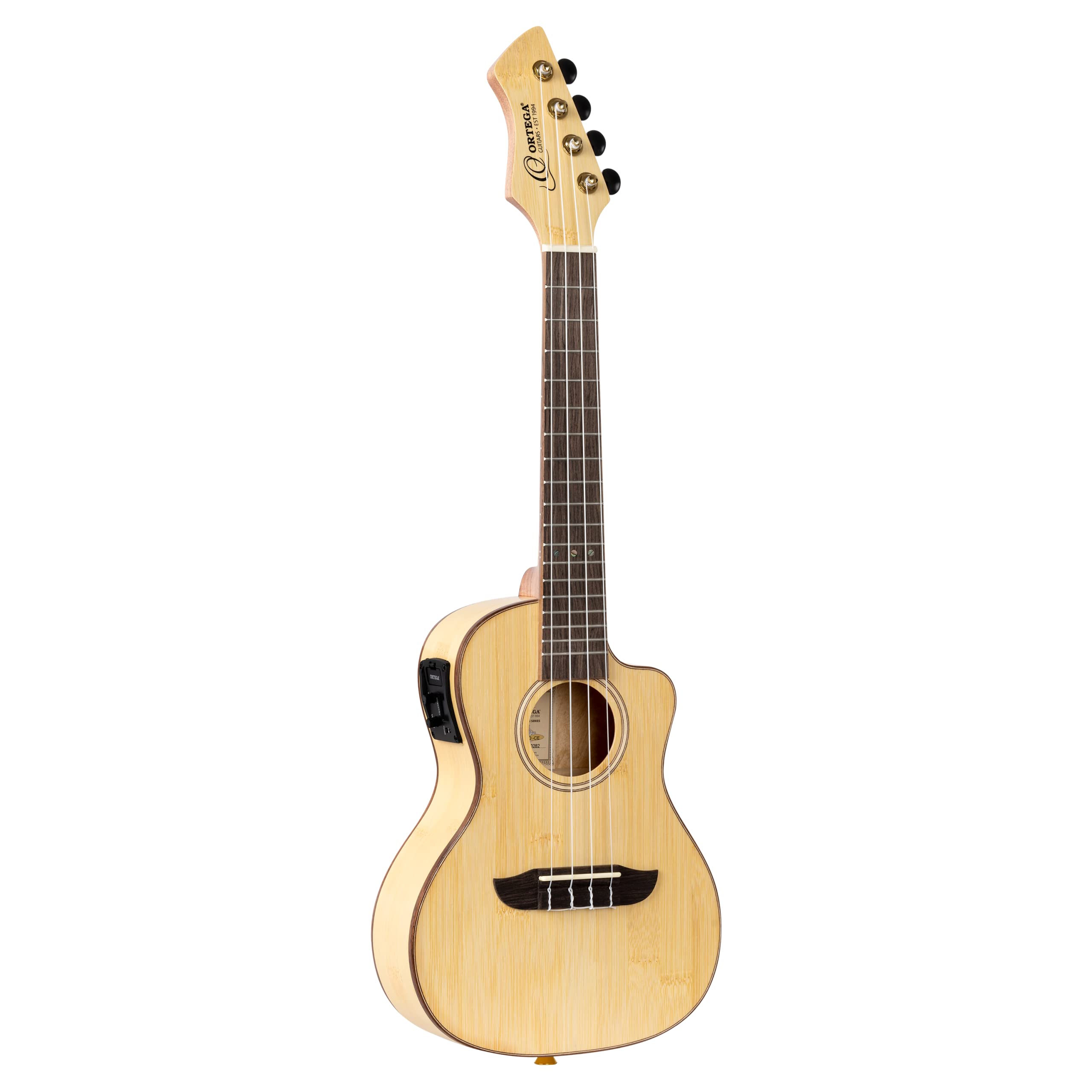 Ortega Guitars Ukulele Concerto Elettro-Acustico – Horizon Series – Gig Bag Inclusa – Bamboo, Natural (RUBO-CE)