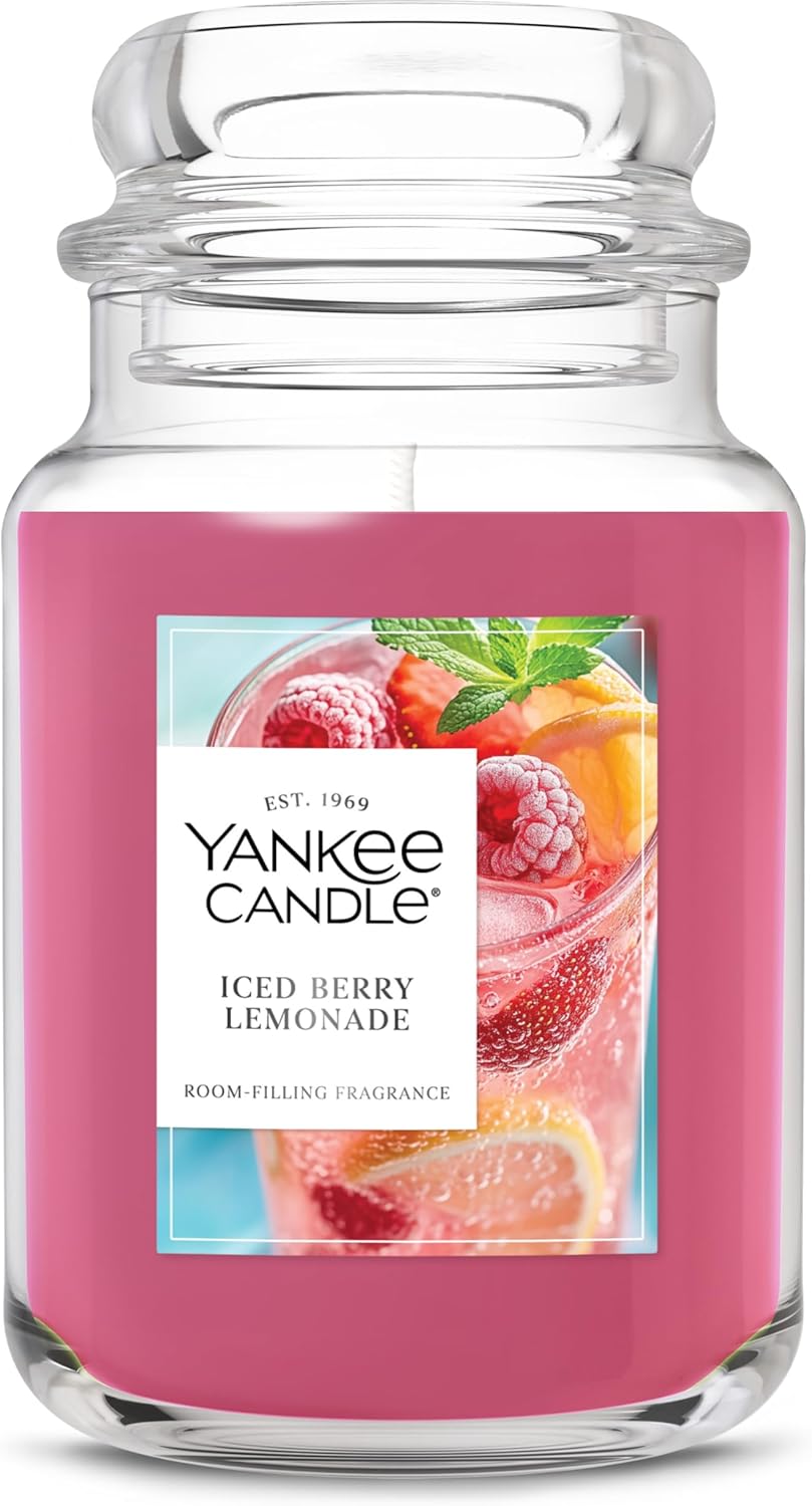 Yankee Candle Iced Berry Lemonade, Scented Candle, 22oz Large Jar with up to 150 Hour Burn Time, Giftable - Thumbnail 3