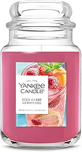 Yankee Candle Iced Berry Lemonade Scented Candle, 22oz Large Jar with up to 150 Hour Burn Time, Giftable