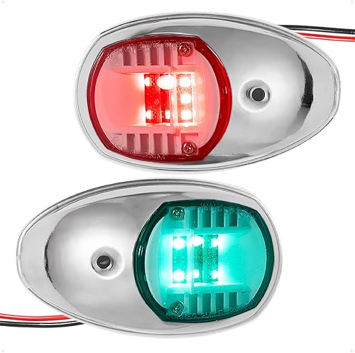 Five Oceans Boat Navigation Lights, LED Bow Light, Navigation Lights for Boats LED Red and Green, Boat Lights Navigation Vertical Mount Sidelight,