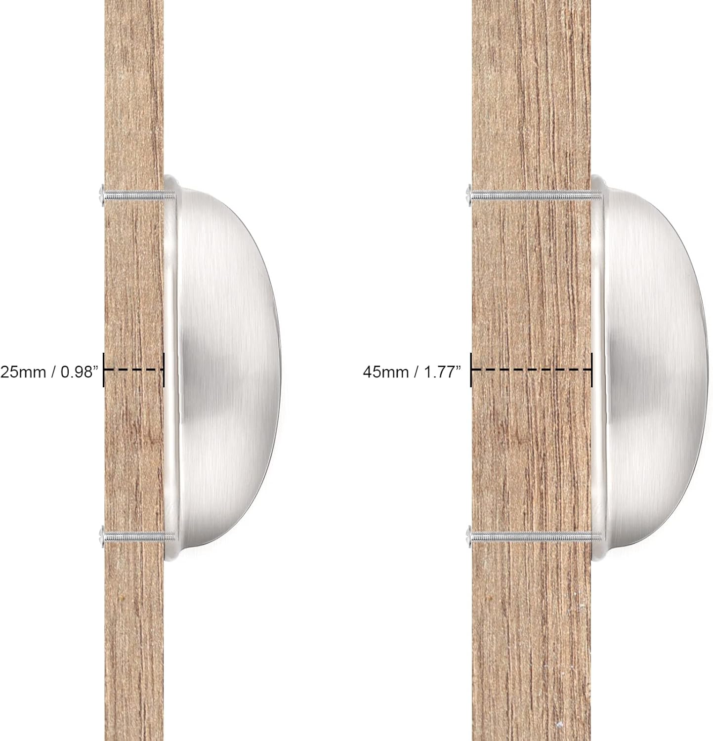 Probrico 10 Pack Brushed Nickel Cabinet Pulls Bin Cup Drawer Handles, Cabinet Cup Handles 3 Inch Holes Drawer Handles and Knobs, Kitchen Cabinet Hardware