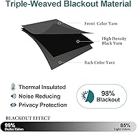 Vista 203 de ChrisDowa - Cortinas blackout con ojales para habitación y sala, juego de 2 paneles de cortinas con aislamiento térmico, gris oscuro, 42 x 63