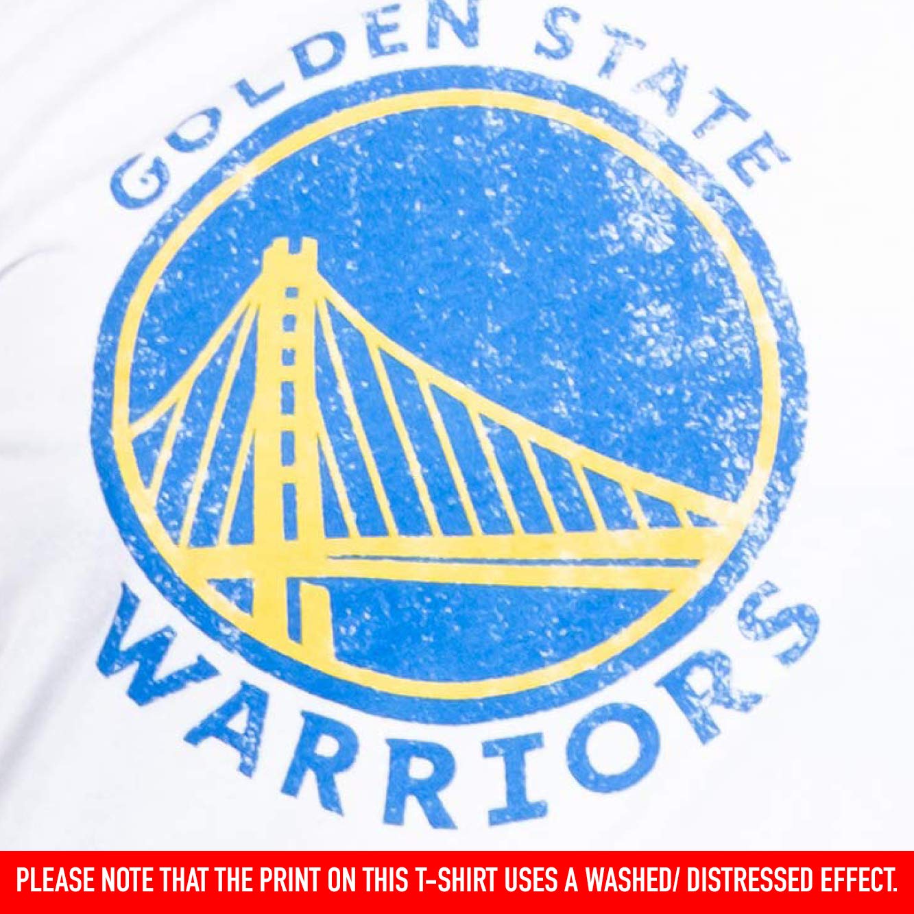 Ultra Game NBA Official Women's Soft Vintage Distressed Graphics T-Shirt, Golden State Warriors, White, Medium