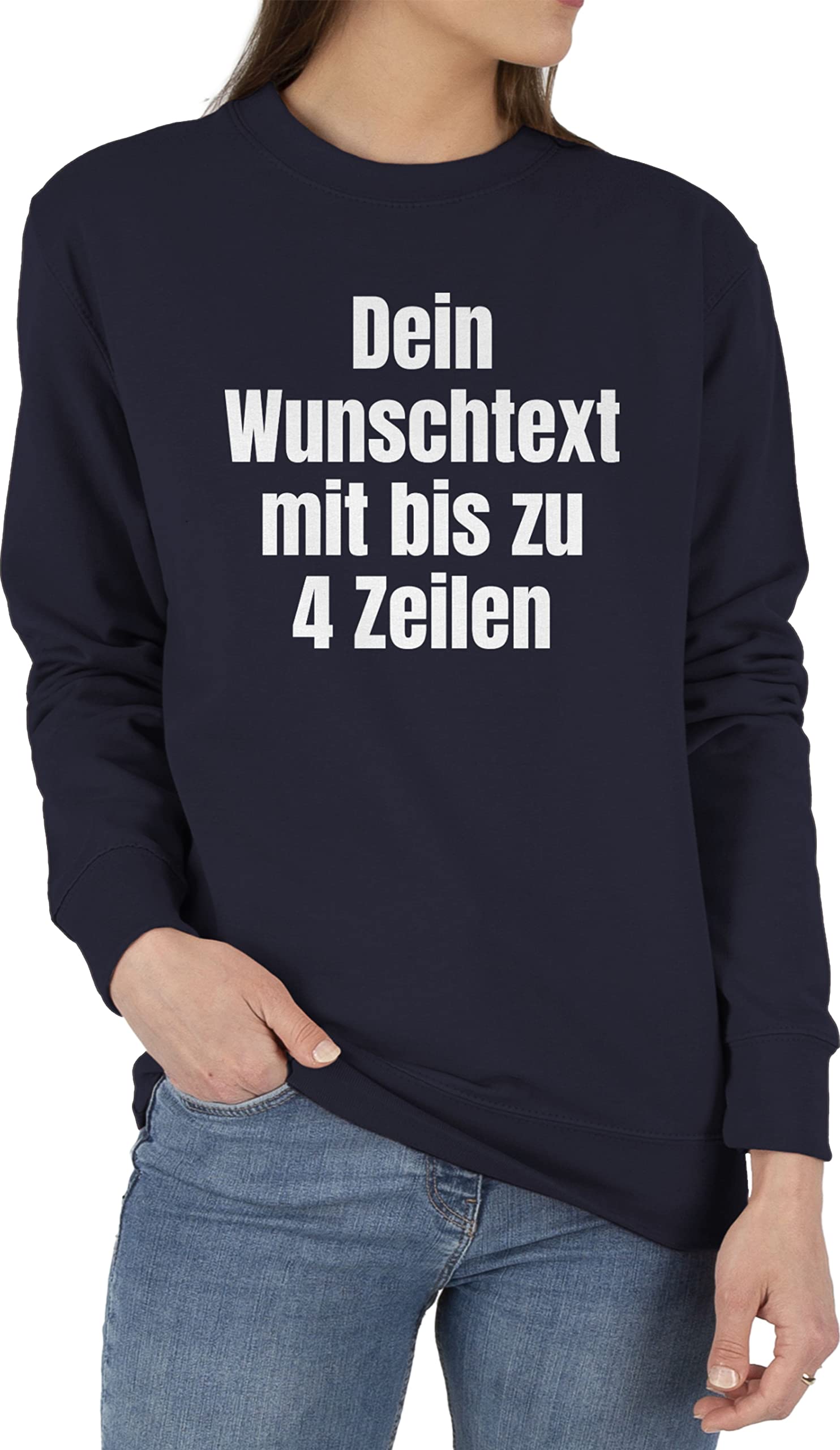 Geschenk mit Namen personalisiert by Shirtracer - Sweater Pullover Sweatshirt Herren Damen - Aufdruck selbst gestalten - Wunschtext I Eigener Text I Custom Text