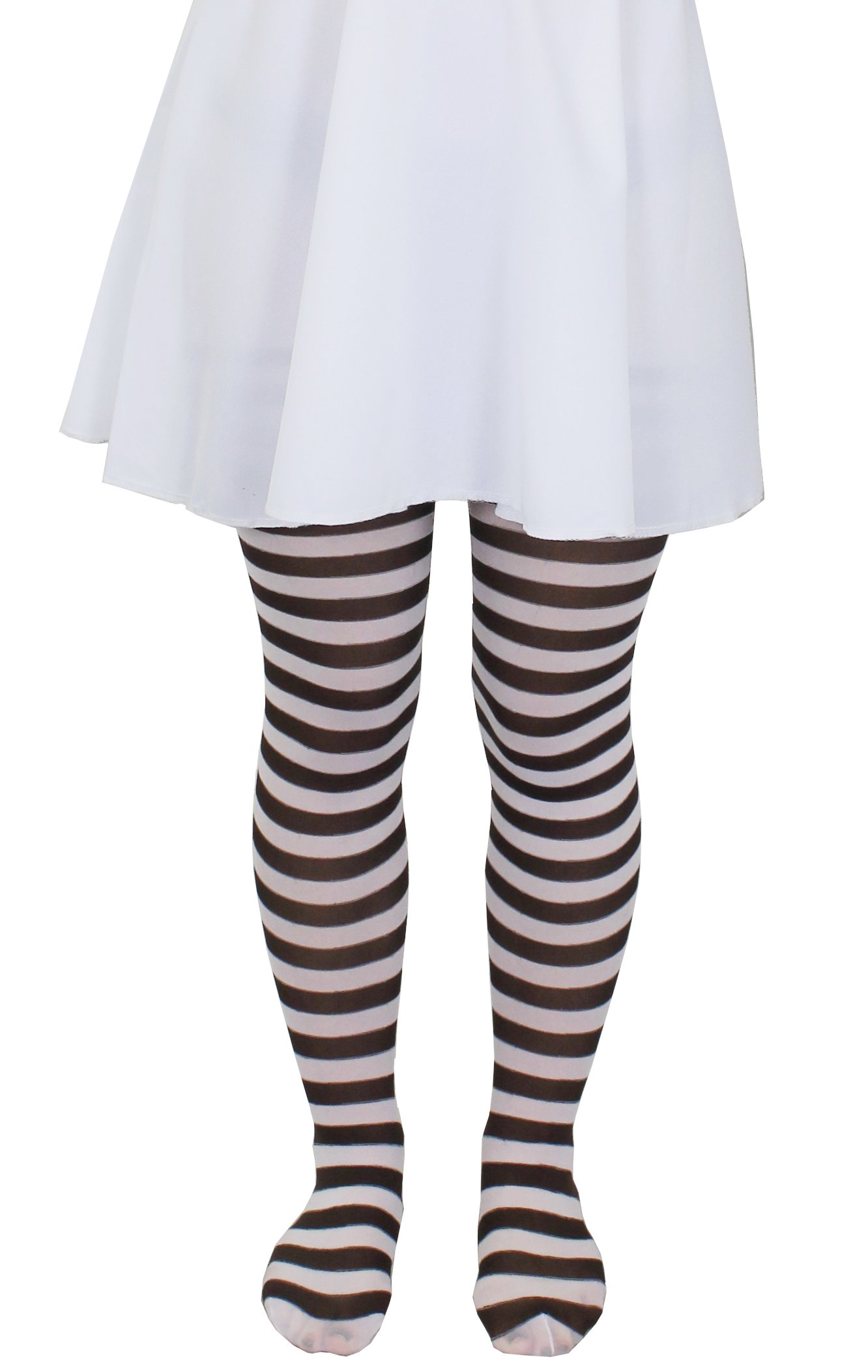 KINDER STRUMPFHOSEN=VON ILOVEFANCYDRESS®=TOLLES ZUBEHÖR FÜR FASCHING,KARNEVAL,HALLOWEEN ODER EINFACH ZUM AUSGEHEN ODER VERKLEIDEN=12 X BRAUN/WEISSE STRUMPFHOSEN IN DER GRÖSSE STANDART