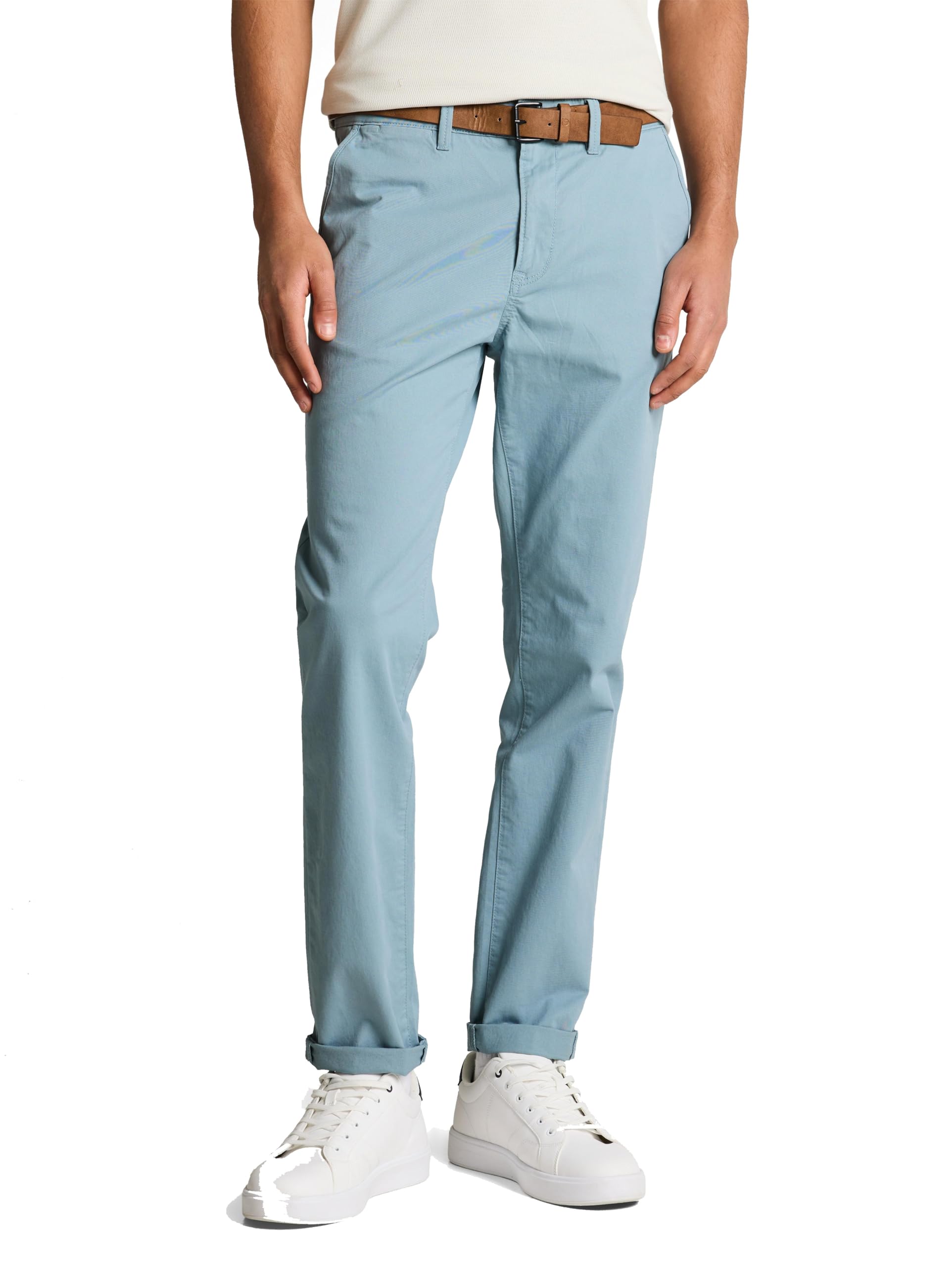 Tom Tailor Denim Herren Slim Chino Hose mit Gürtel