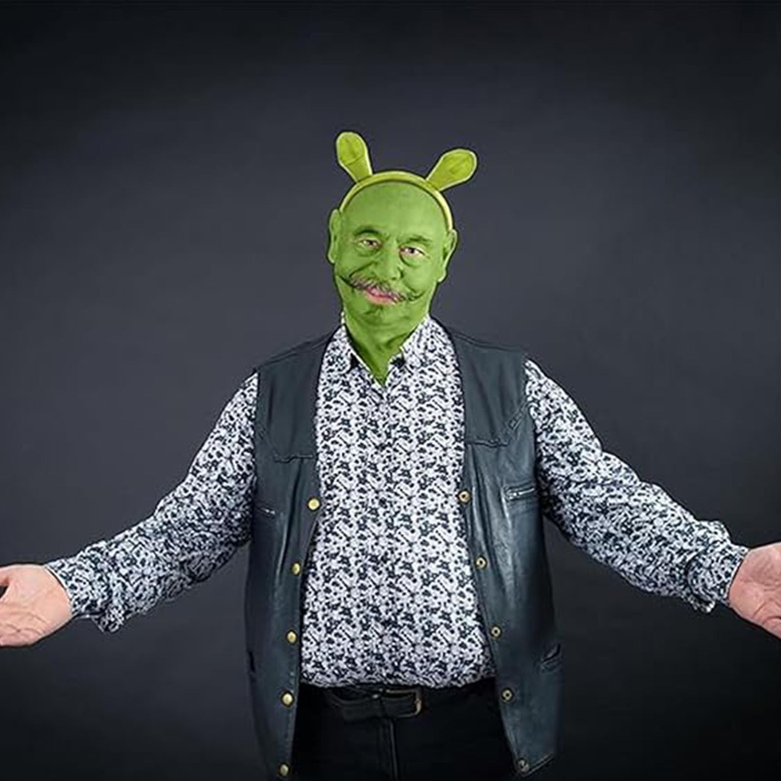 Shrek Ears, uszy dla Shreka, zielona opaska na głowę, opaska na głowę, na Halloween, Boże Narodzenie, przyjęcie, opaska na głowę, uszy zwierzęce, opaska na głowę