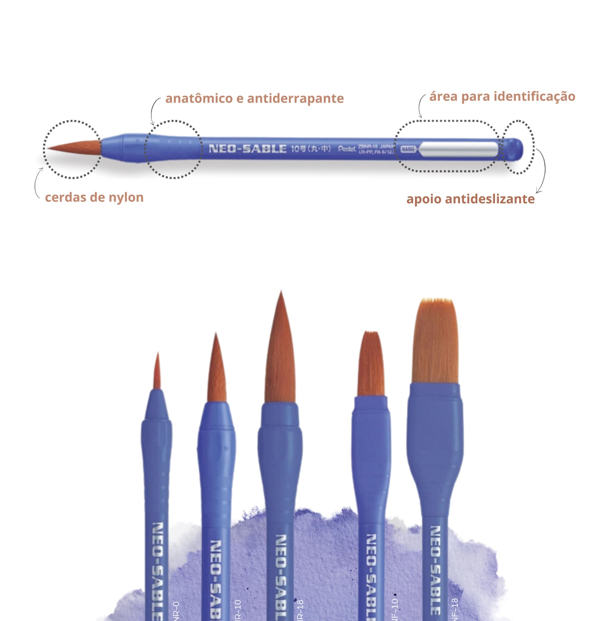 Amazon.co.jp: ぺんてる 絵筆 ネオセーブル XZBNF-18 平筆18号 : ホビー