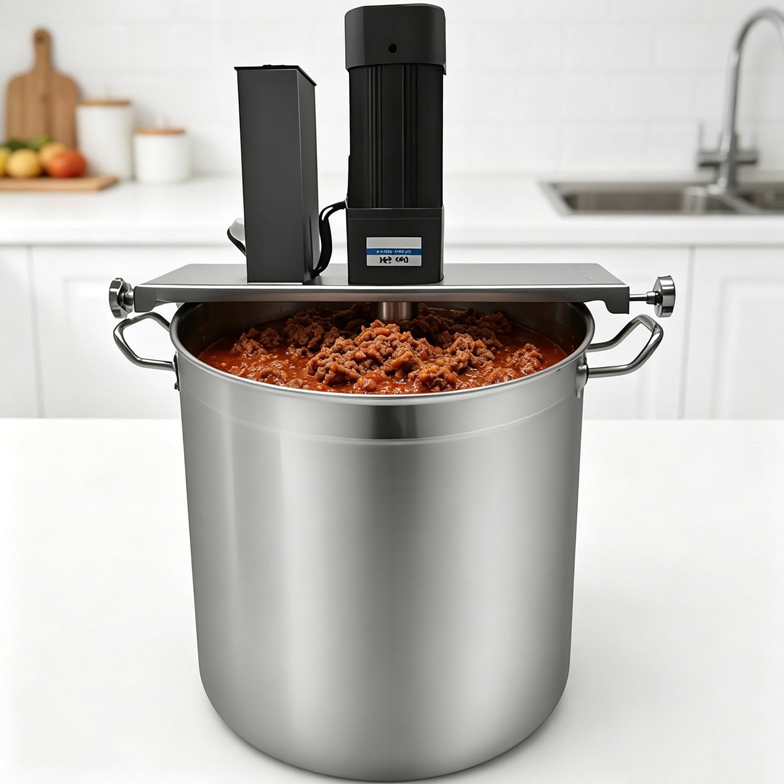 Beachtiful Automatic Food Mixer, Sauce Stirrer Frying Machine Electric Mixer Machine Commercial Pot Seasoning Bottom Soup Sauce Stirrer for for Making Jam, Sauce 15L