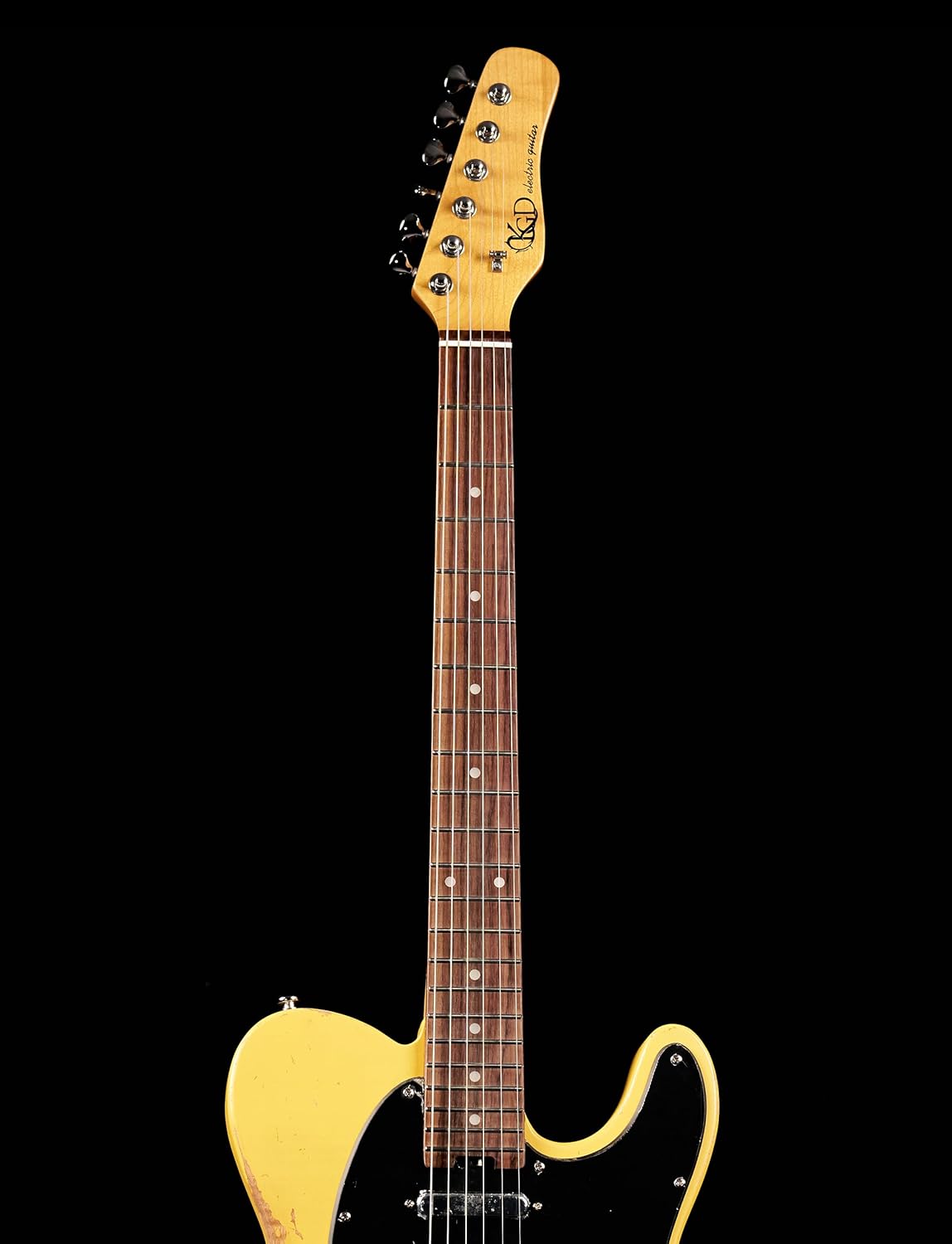 KGD Relic Electric Guitar Mahogany Body Carbonized Maple Neck Rosewood Fretboard 6-String Solidbody Electric Guitar S-S Pickupsbrass Barrel Saddle Bridge