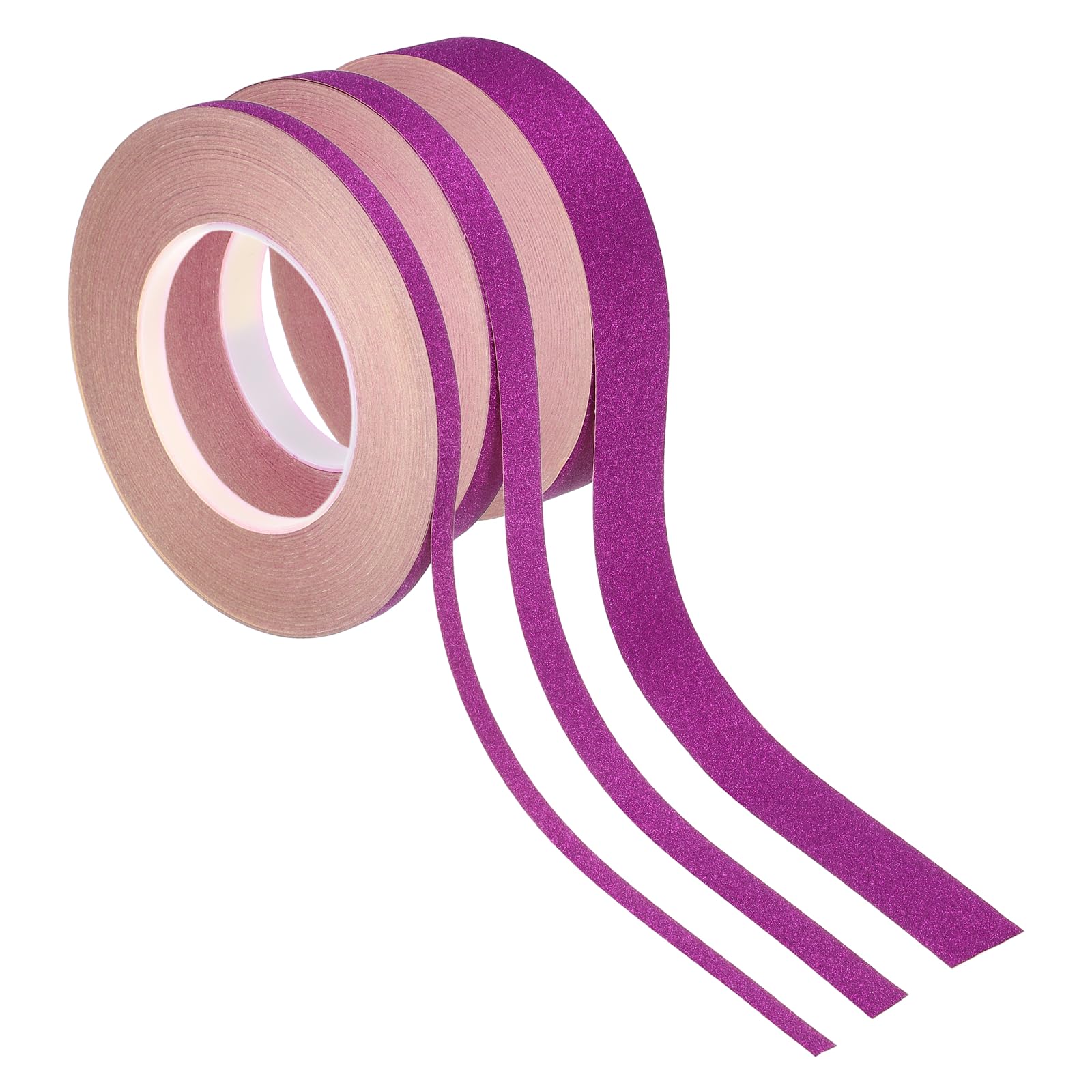 sourcing map 3 Roll Glitters Washi Tape, 0.2/0.4/0.6 Inch (W) x 55 Yards (L) Sparkling Decorative Washi Tape Self Adhesive for DIY Crafts, Gift Wrapping, Scrapbook, Party Decorations, Purple