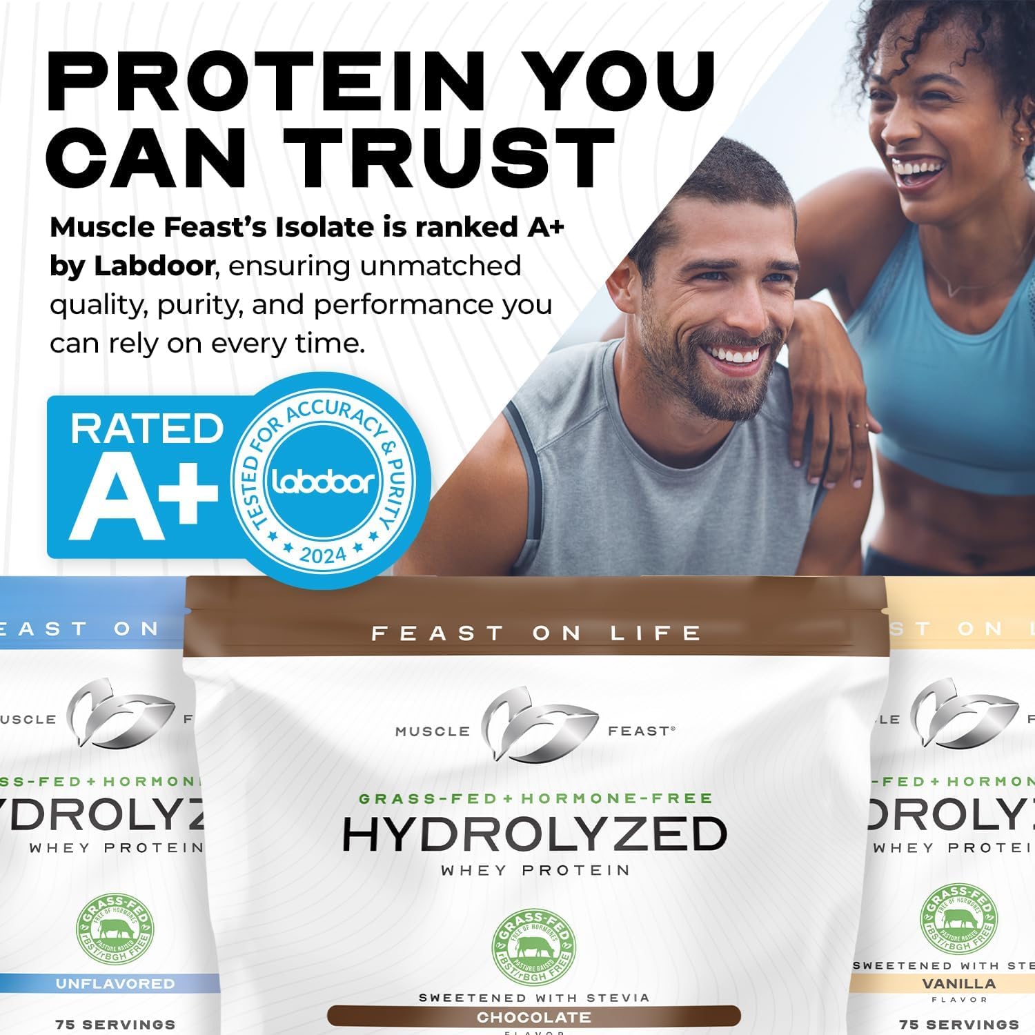 Muscle Feast Grass Fed Hydrolyzed Whey Protein Powder, Vanilla (5lb) — Amazon image 3