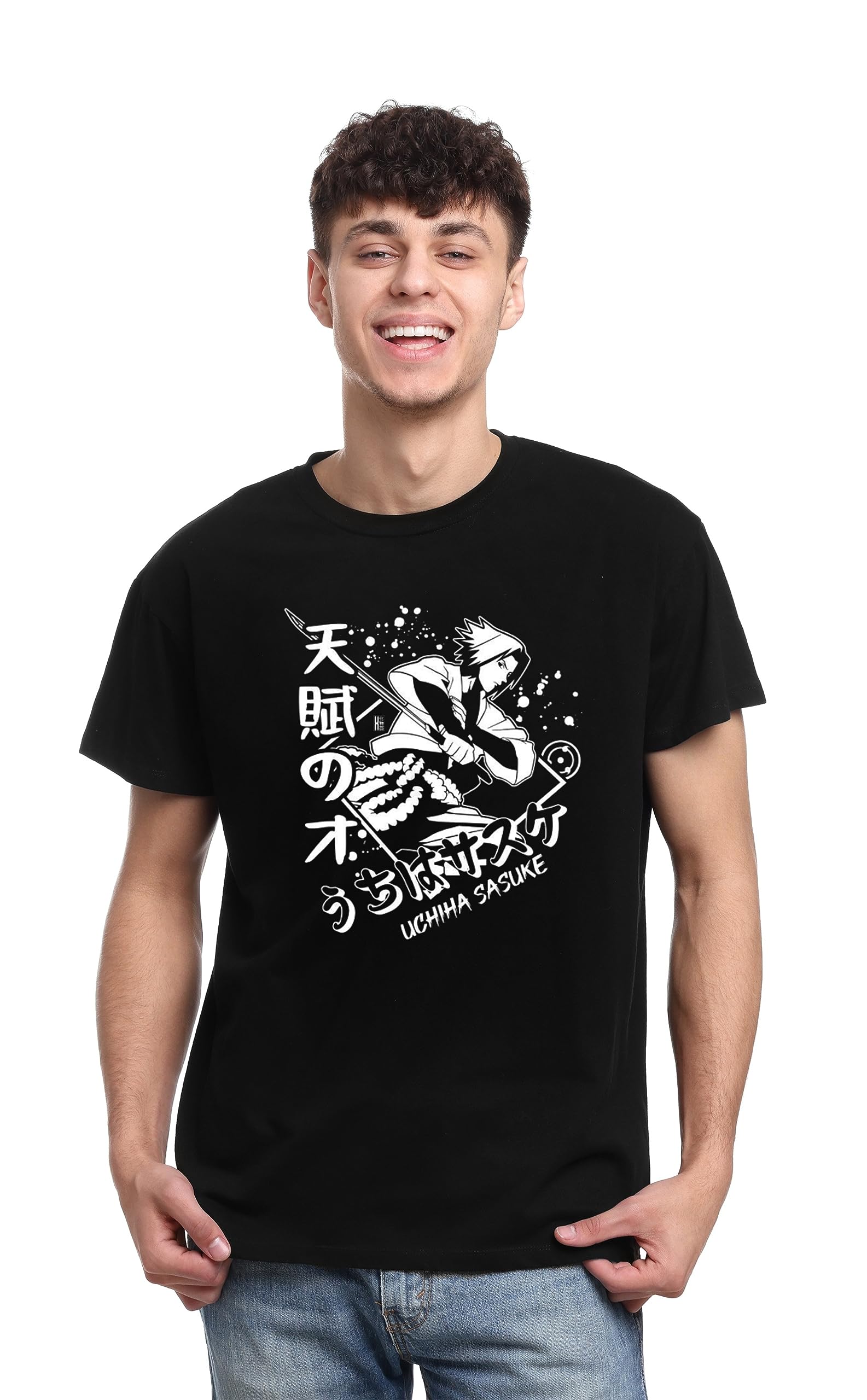 Be CrazyItachi Anime Printed T-Shirt for Men and Women Regular fit T Shirts Round Neck Tshirt Black Half Sleeves Pure Cotton