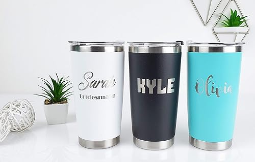 Miniatura 2 de Monogram Vacuum Insulated 20 ounce Tumbler with Lid - Personalized Stainless Steel Travel Mug