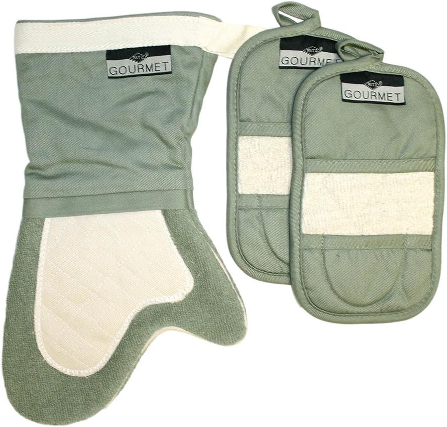 Ritz Gourmet Collection 3Piece Mitz and Thumb Mitt Set, Moss Green Home & Kitchen