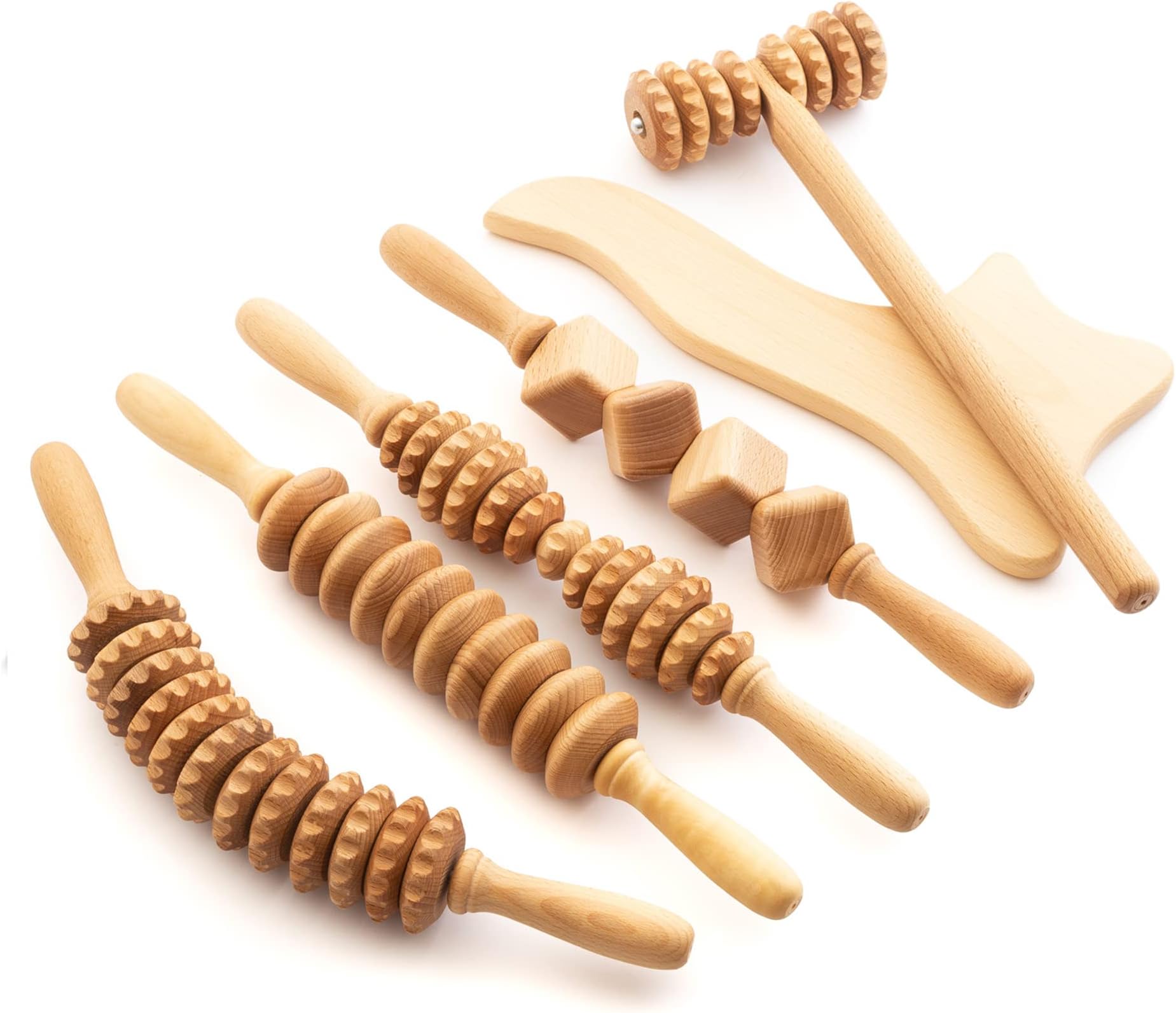 Accessories Maderotherapy Anti Cellulite Massage Set Wooden Roller Lymphatic Drainage Tool