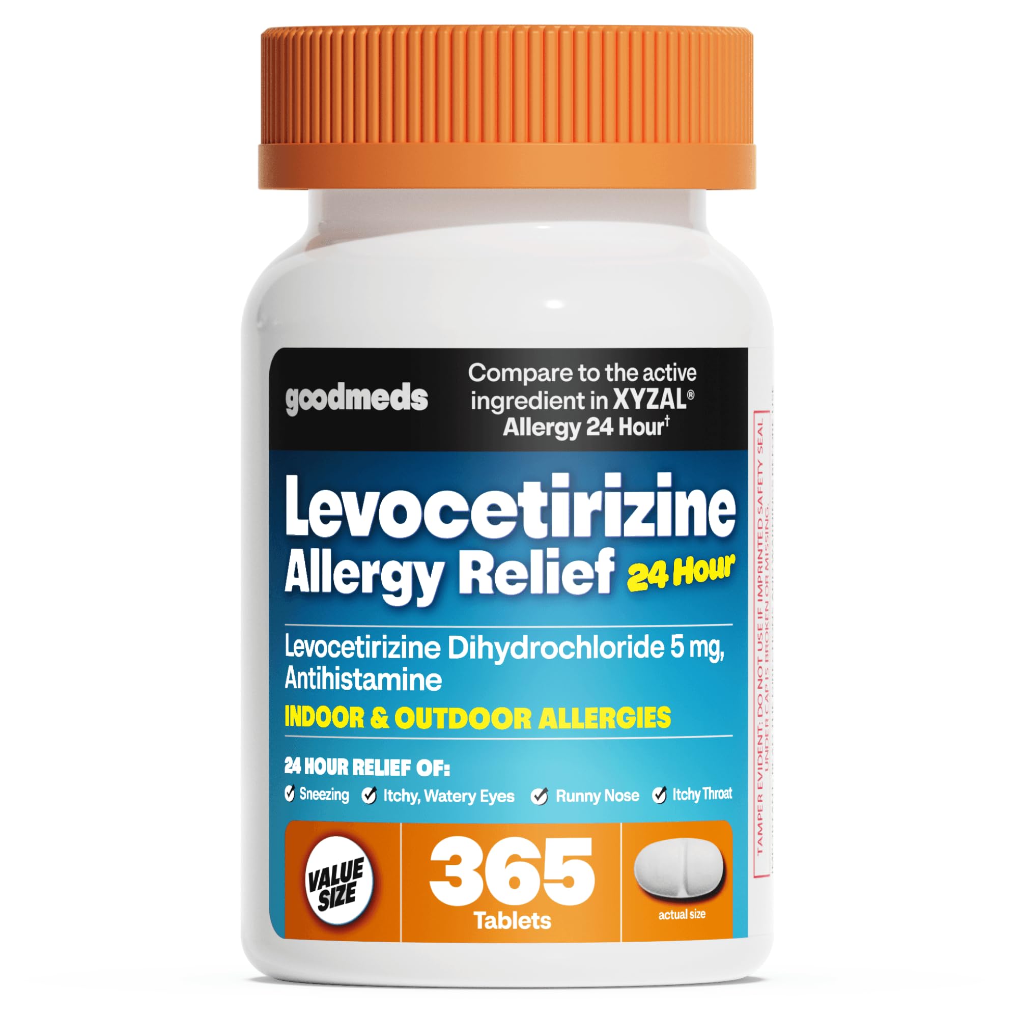 24-Hour Allergy Relief Levocetirizine 5mg 365 Count Compare to Xyzal