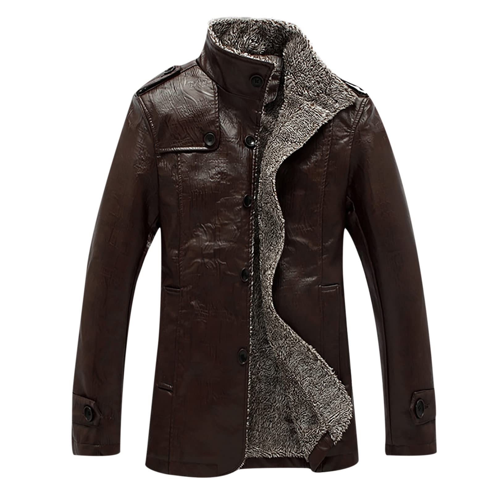 Manteau de moto pour homme en simili cuir résistant au vent et au froid