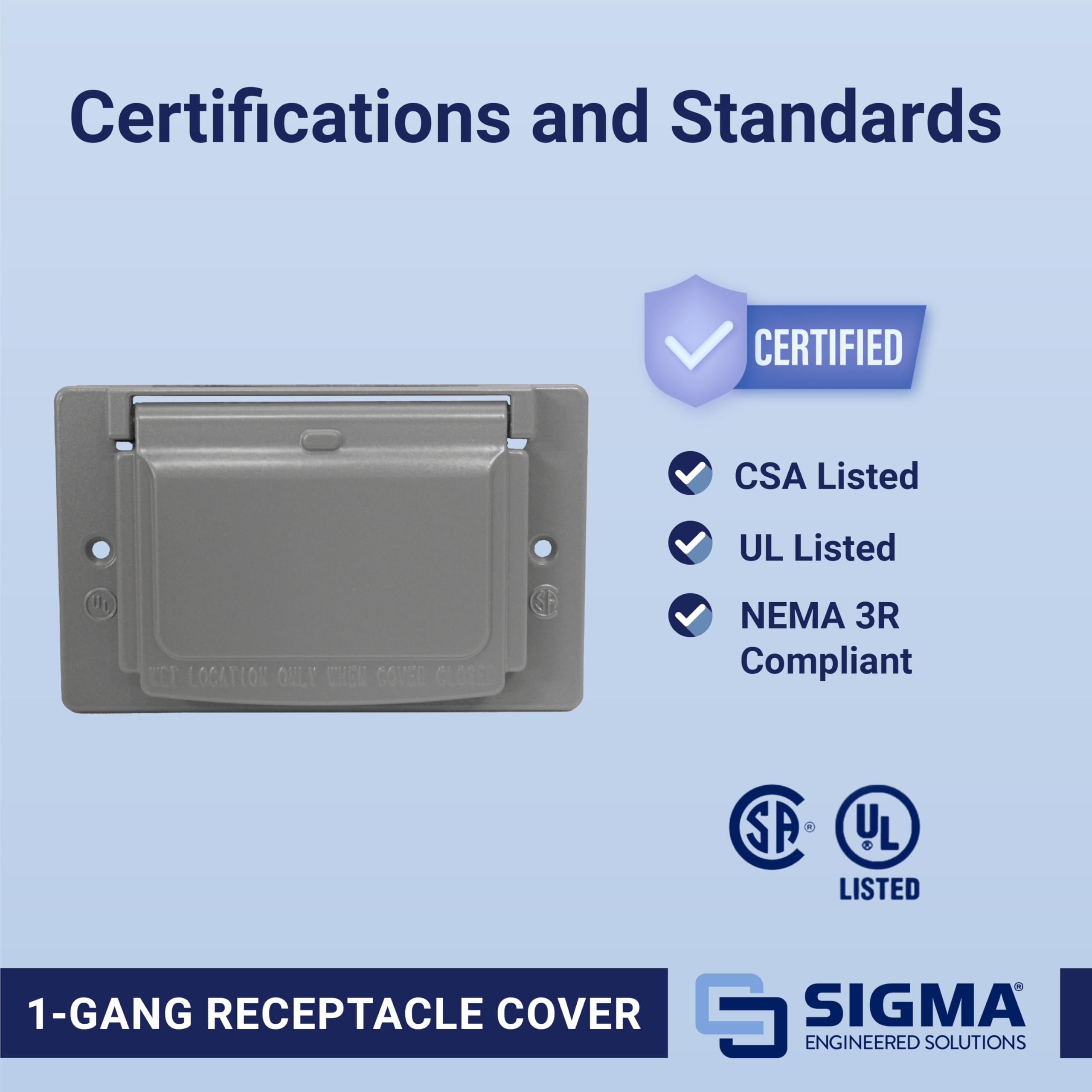 Weatherproof GFCI Outlet Cover - Sigma -9