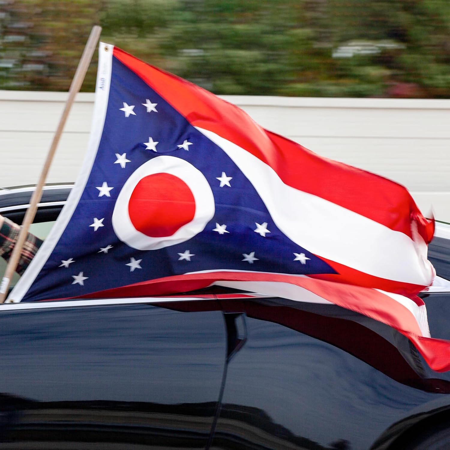 Ohio Flag 3x5 Outdoor - Heavy Duty Nylon Ohio State Flags with Embroidered Stars, Sewn Stripes and Brass Grommets(3x5 Feet)