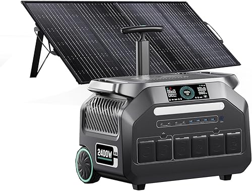 Estación de energía IEE de 2400 W2048 Wh, generador solar P2400 (pico de 4800 W) con panel solar de 500 W, carga súper rápida de 1800 W, estación de