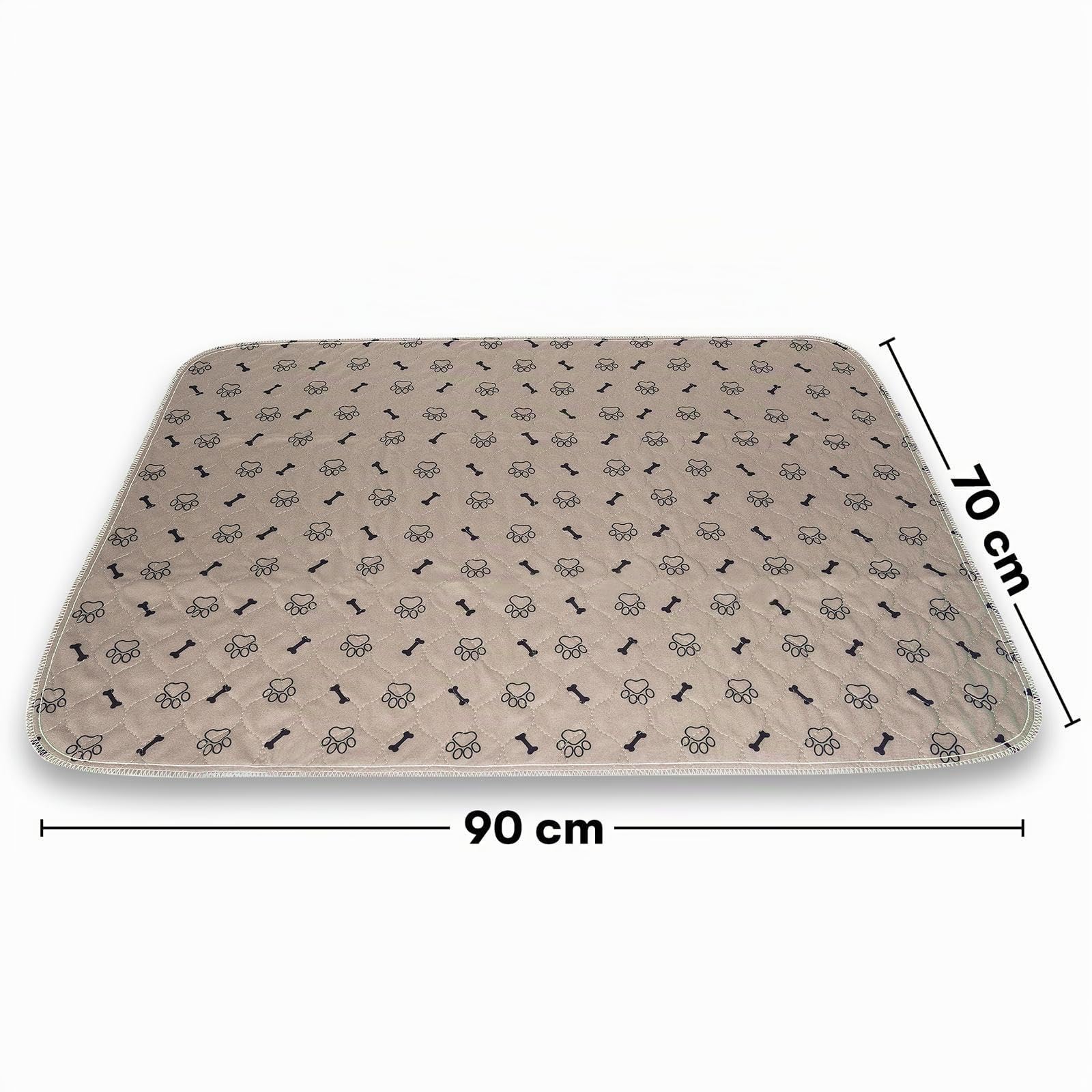 Tapis Éducateur Chien Réutilisable, Lot de 2, Gris & Marron, Lavable, Antidérapant, 90x70cm – Alèse Chiot & Chien, Anti-Fuites, Parfait pour Chiens, Chats et Lapins