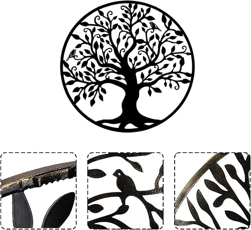 Miniatura 7 de Arte de pared de metal árbol de la vida, arte de pared de árbol genealógico, decoración de pared de metal, adornos de pared, decoración del hogar,