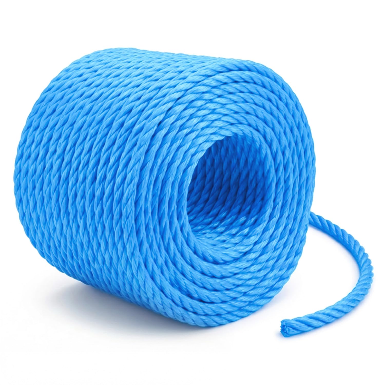 Flatro Blue Polypropylene Rope 30 Meter Long 6mm Strong Cord 530kg Breaking Load Capacity | Hard Wearing 3-Strand Strong Rope | Best for Tarpaulin Strapping Items Cargo Boating | Washing Line