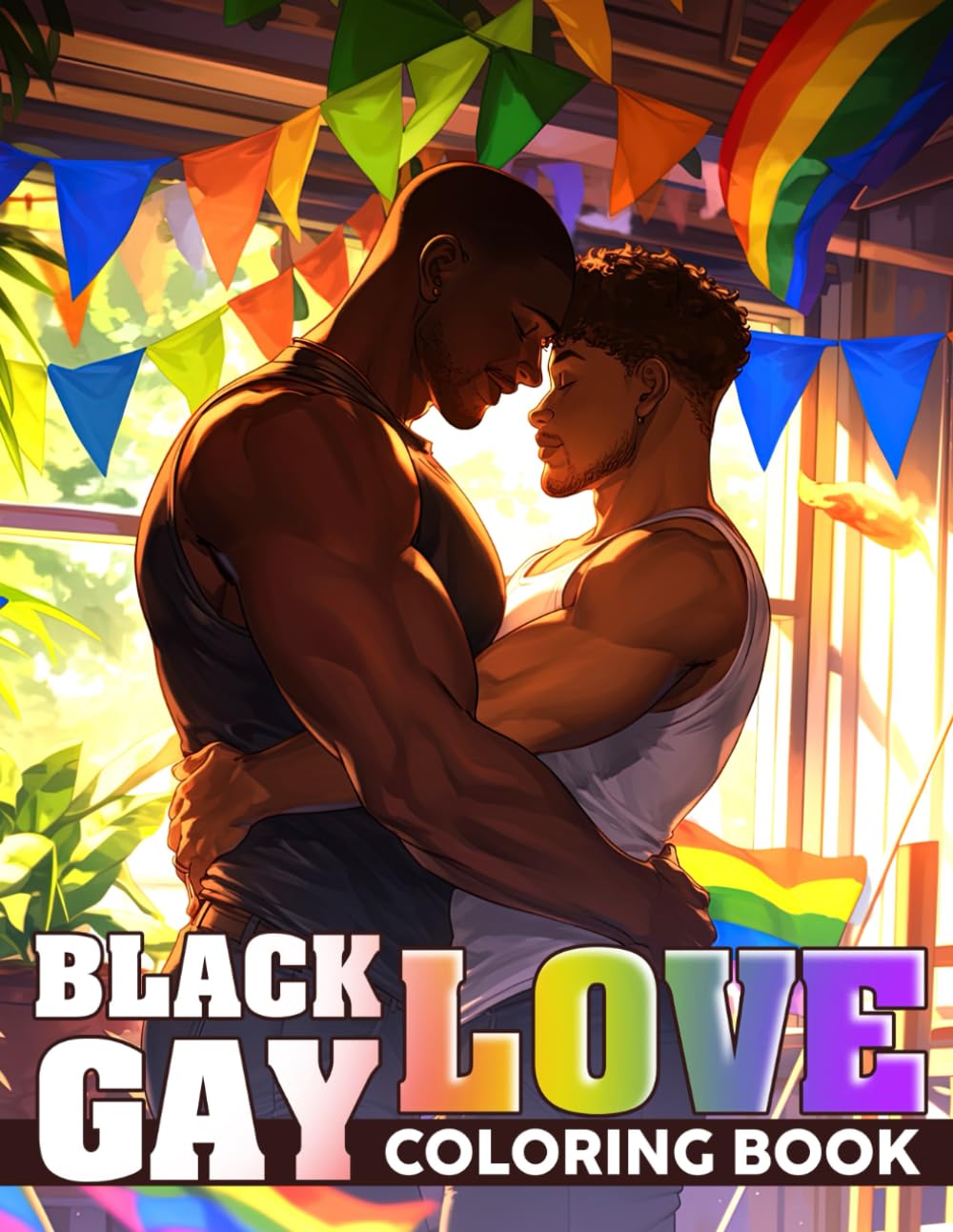 Black Gay Love Coloring Book: Pride Couple Coloring Pages with Charming Scenes, Gay Love Illustrations Gift Idea For LGBTQ+ Relaxation & Creativity