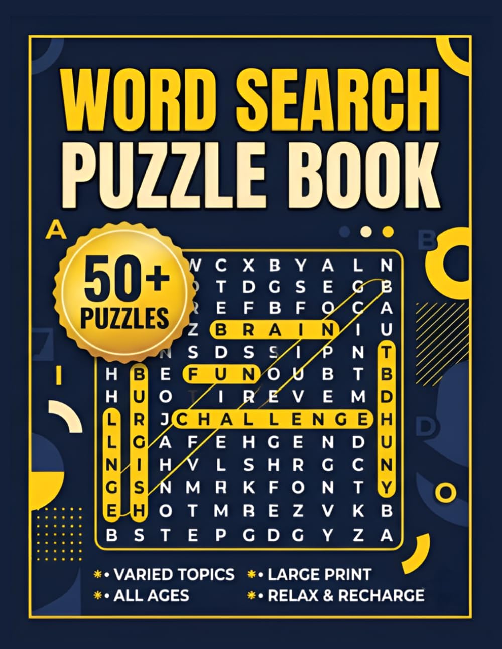 Hard Word Search Puzzle Book: 50 Challenging Themes, 20×20 Grids, Ultimate Brain Workout