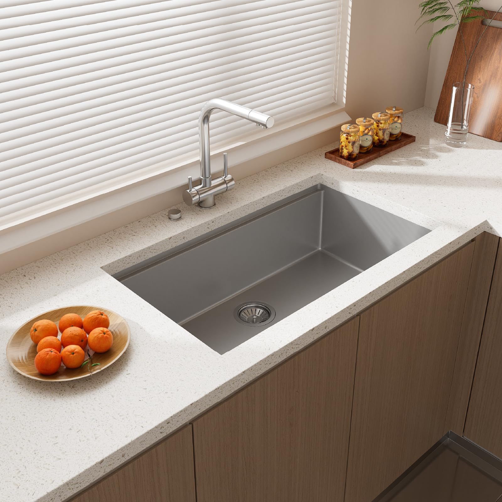【intch.】ShankSuper110sWoolSlacksICESENSE Clihome Kitchen Sinks Undermount 32-in x 19-in Brushed Stainless