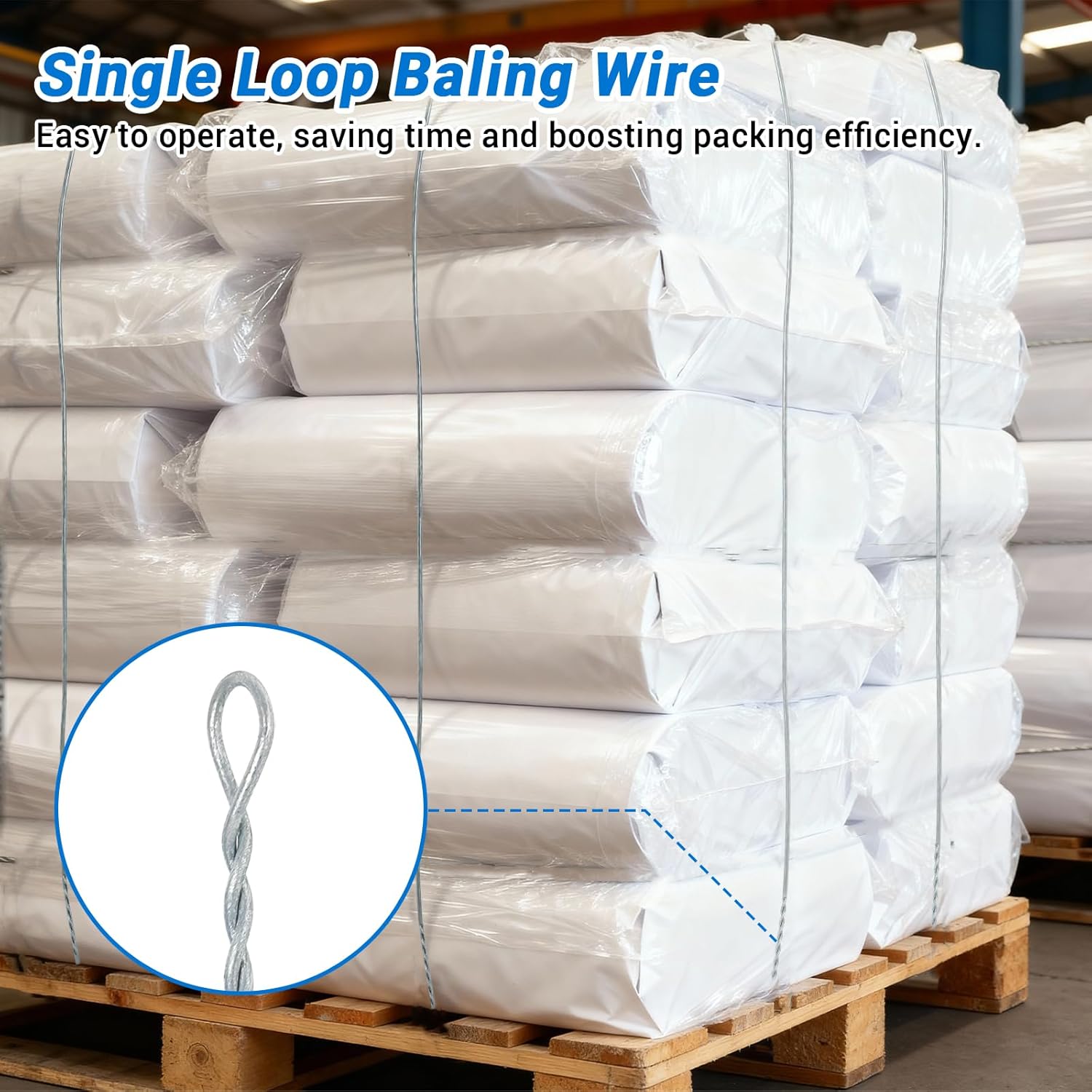 60 Roll Baling Wire 14 Gauge 14 Feet, Multi Purpose Galvanized Steel Bailing Wire Bulk Bundle Single Loop for Packaging Tie Cardboard Paper Textiles Plastic