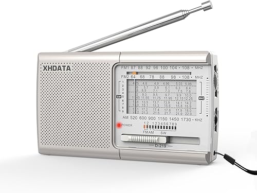 Miniatura 10 de XHDATA D219 Radios Portátiles AM FM con Fuerte Recepción Diseño Compacto, Pequeña Radio Transistor Operada con Batería (AA) Altavoz de Sonido Claro