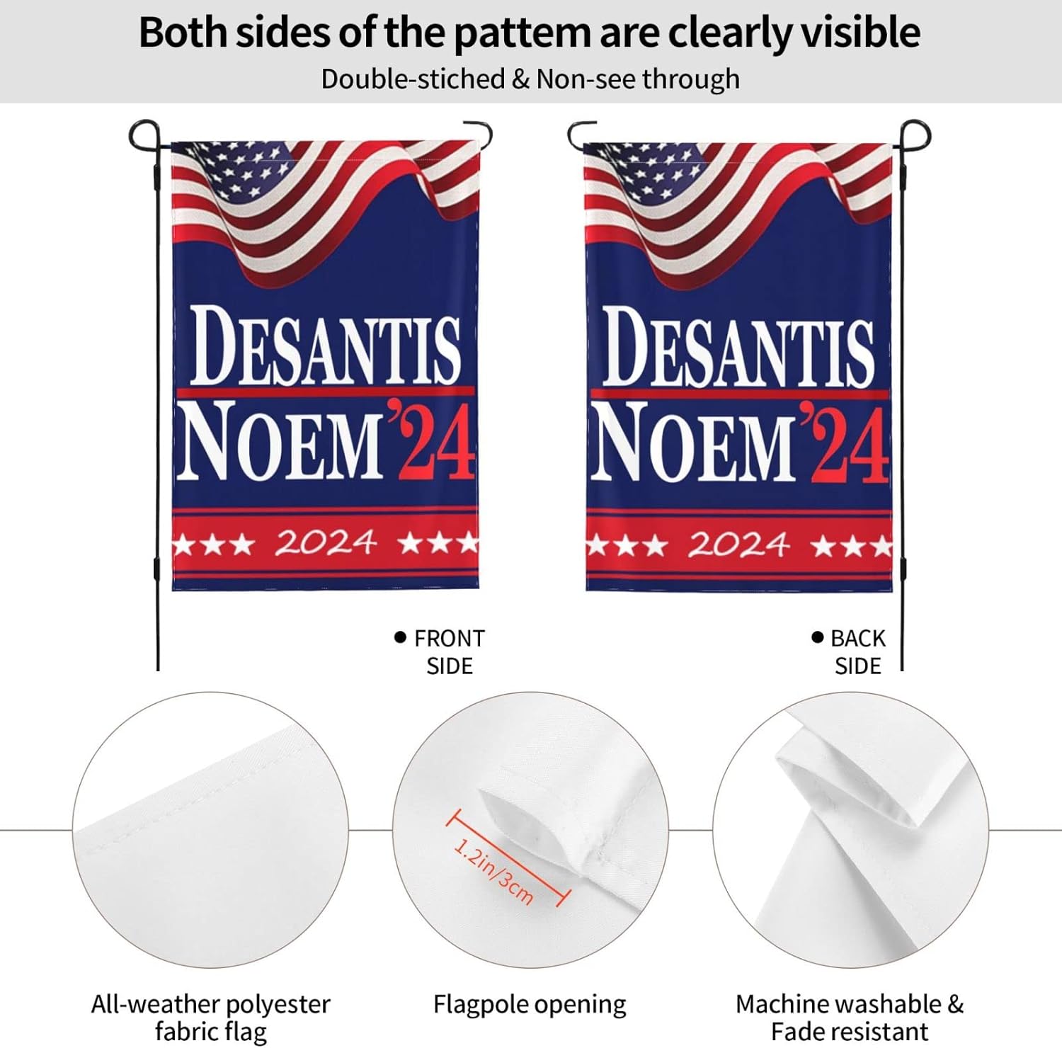 Kristi Noem 2024 Garden Flags Small Garden Flag 12x18