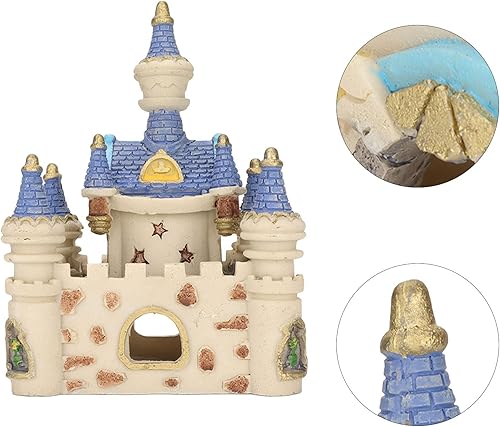 Miniatura 8 de Zerodis Castillo de resina de acuario cueva ocultar casa, decoraciones coloridas de los peces