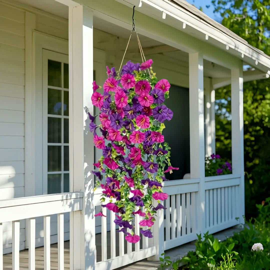 1–10 Stück UV-beständige künstliche Prunkwinden und Eukalyptus, hängende Wand- und Türdekoration für Zuhause, Garten, Hochzeit, vielseitig einsetzbar im Außenbereich, li
