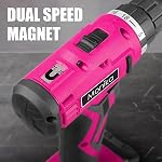 Monika 12V Pink Lithium Cordless Drill Bit Set Kits Screw Bits Sockets 18+1 Torque Setting, LED Light, Electric Power Drill Driver for Home, Office DIY and Wall Drilling, Wood, Metal W/Battery