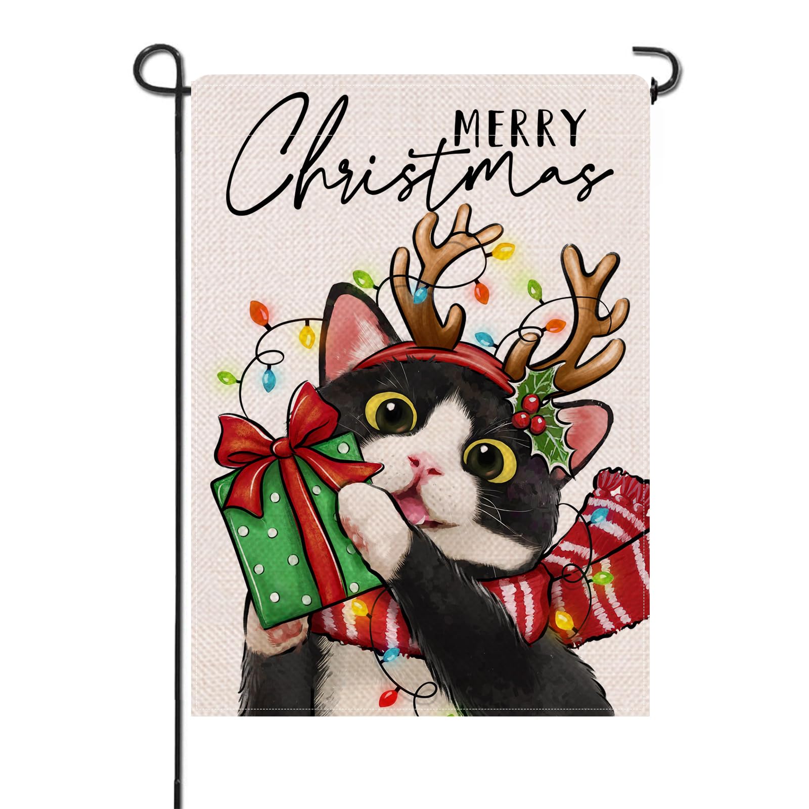 Artofy Frohe Weihnachten Schwarze Katze Kleine Dekorative, image size:1600x1600