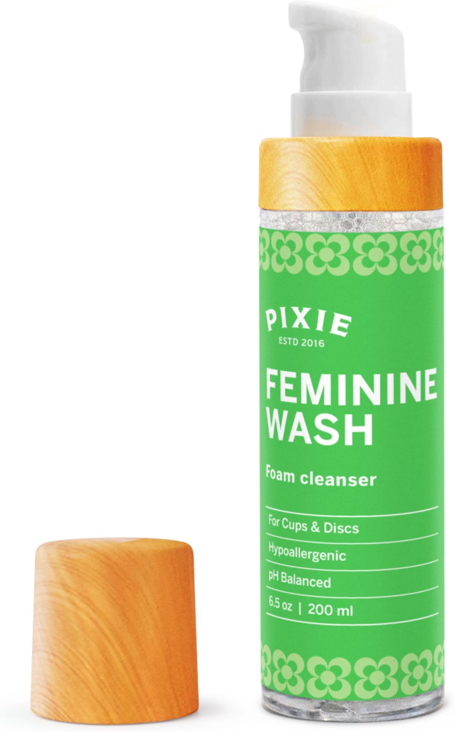 Pixie Menstrual Cup Cleaner Wash + Foaming Dispenser + More Wash in Bottle Than Any Other Brand + All Organic and Natural Ingredients + Healthy and Safest Way to Sterilize Your Period Cup