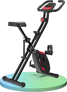 Ultrasport F-Bike Pro Vélo d’Appartement Pliable I Vélos d'Appartement Extra Silencieux jusqu'à 150 kg avec Selle Confort, 16 Niveaux, Fonction App, Silencieux, Velo d Appartement Pliable