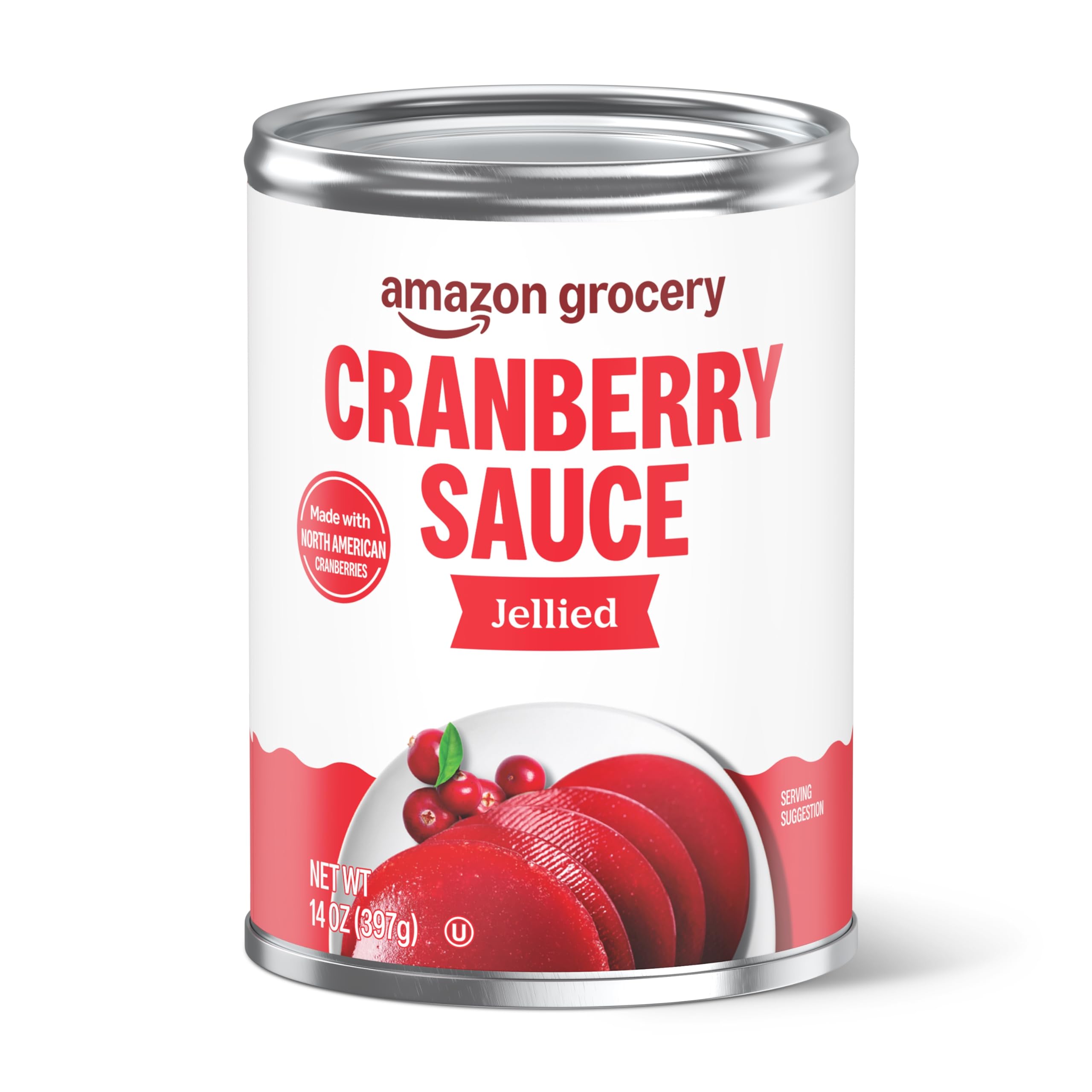 Amazon Grocery, Jellied Cranberry Sauce, 14 Oz (Previously Amazon Fresh, Packaging May Vary)