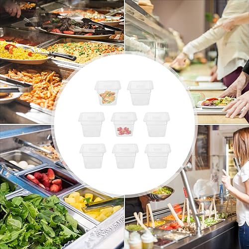 Miniatura 5 de Gdrasuya10 Paquete de 8 recipientes transparentes de almacenamiento de alimentos de 16 pulgadas de profundidad, bandeja de alimentos de