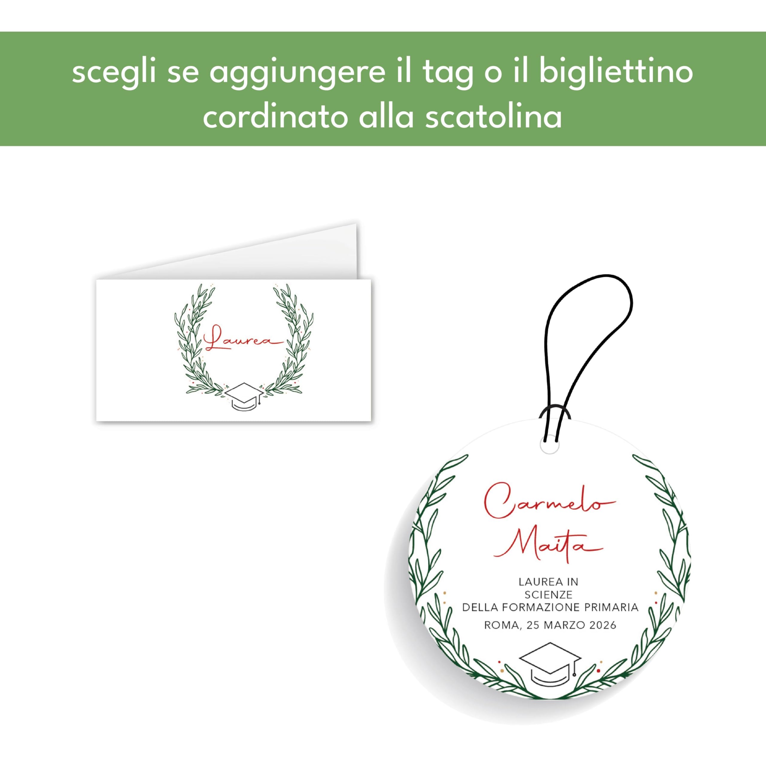 Generico Set 10 Scatoline Portaconfetti Bomboniera, Latta con Tappo Personalizzato, Bomboniera Elegante, Scatola Regalo con Nastro Incluso, 7x7x4.5 cm, per Eventi (Laurea) (Corona Laurea)