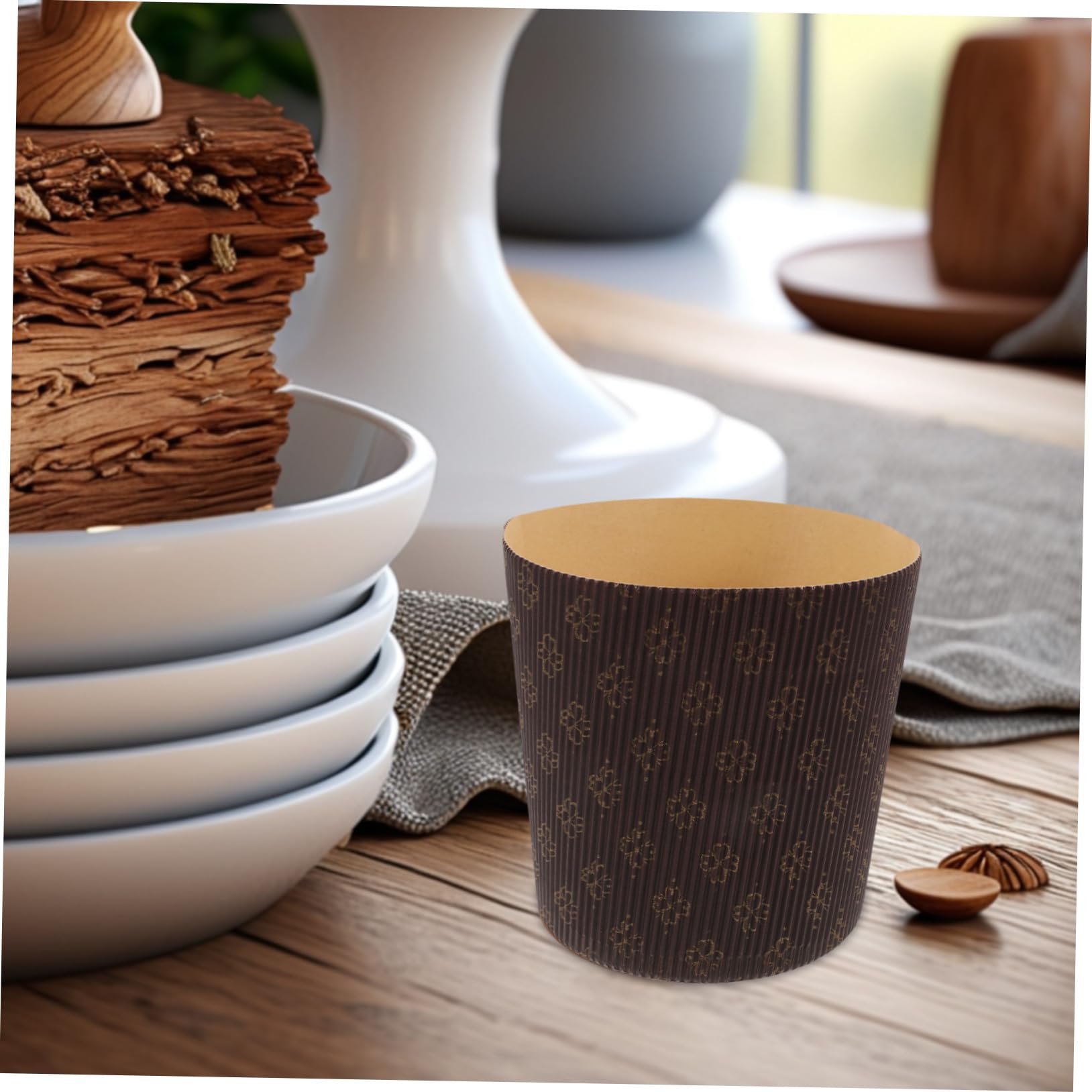 Capacillos de Papel Marrón para Panettone, 25 Piezas | Papel, Uso Doméstico y Panaderías, Aptos para Horneado, Diseño Elegante y Práctico