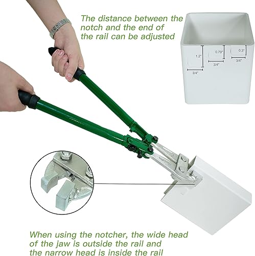 Miniatura 3 de Muesca de valla de vinilo, muesca de riel de 18 pulgadas con muesca de 34 pulgadas de ancho, muesca duradera y que ahorra mano de obra