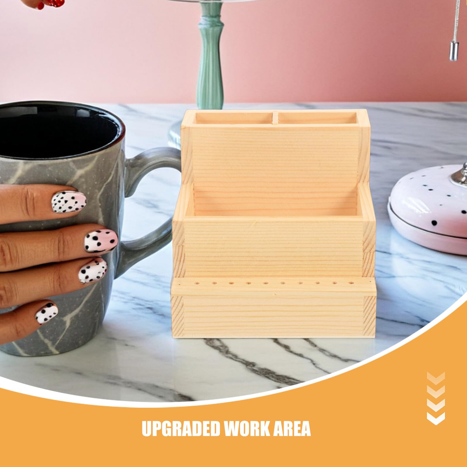 PLAFOPE 2pezzi Organizzatore per Strumenti per Unghie Legno Porta Trapano per Unghie per Manicure Supporto per Espositori per Custodia Portautensili