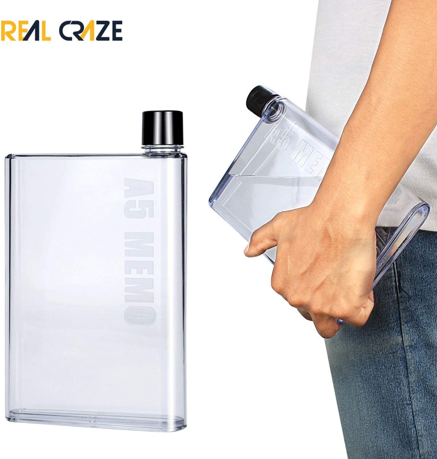 A5 Memo Notebook Portable Water Bottle 420 Ml Ultra Slim Water Bottle - Multicolor (A5 Memo Bottle)