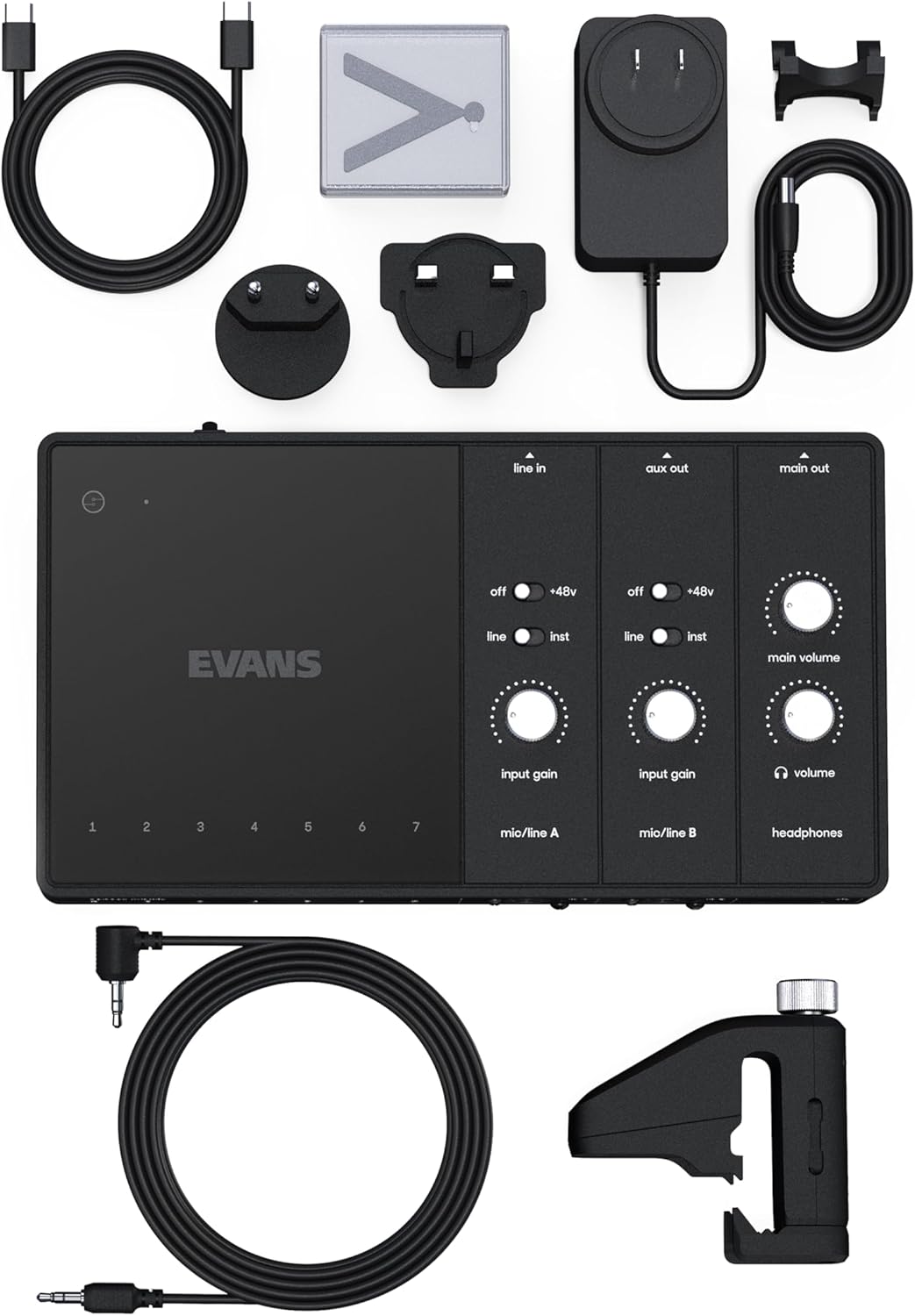 EVANS Hybrid Sensory Percussion Starter Pack- Includes Software, Audio Interface, 1 Drum Sensor, & Cables - Transform ANY Drum Set Into Customizable Music Tool